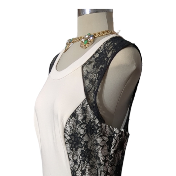 GUESS Gorgeous Ivory black lace elegant cocktail dress Size 12 - Picture 5 of 13